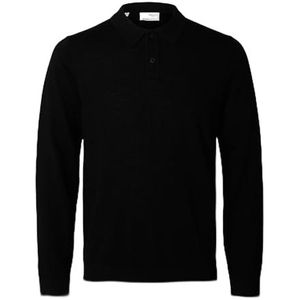 SELETED HOMME SLHTRAY LS Knit Merino Polo NOOS, zwart, L