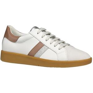 Geox D Meleda B Sneakers voor dames, White Dk Rose, 36 EU