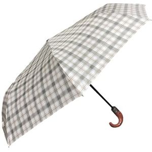 London Fog Regenparaplu, automatische opvouwbare paraplu, winddicht, lichtgewicht en verpakt voor reizen, volledige 44 inch boog, kaki plaid, kaki plaid, 44 inch boog