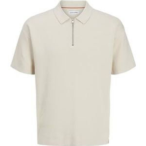 Jack & Jones Jjtroy Knit Zip Polo, maanbeam, L