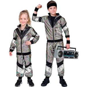 Trainingspak voor kinderen van Widmann, disco-stijl, outfit uit de jaren 80, joggingpak, outfit met slechte smaak, verkleedkostuums, veelkleurig, 164