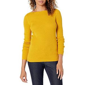 Amazon Essentials Dames Slim-fit Lichtgewicht Long-Sleeve Boatneck Sweater,Goud,XS-S