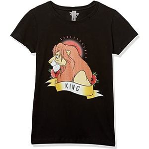 Disney Little, Big Lion King Girls T-shirt met korte mouwen, zwart, klein, zwart, S, zwart, S