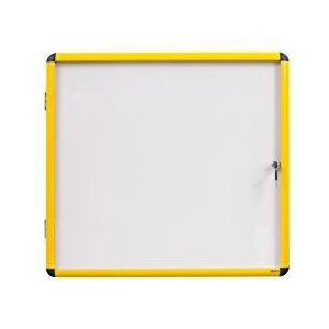 Bi-Office Kijkkast Ultrabrite - 1 x A4 - magnetisch, met geel aluminium frame