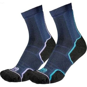 1000 Mile Trail Repreve Single Layer Sock 2 Pack Navy Lila/Kingfisher