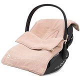 Jollein Voetenzak Grain Knit Wild Rose - Voor Baby Autostoeltje Groep 0+ en Kinderwagen - Voor 3-Punts en 5-Punts Gordel - Gebreid patroon en fleece voering - Oud roze