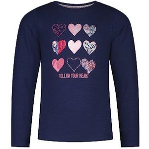 SALT AND PEPPER T-shirt voor meisjes en meisjes, L/S Hearts, print, pailletten, True Navy, 92/98 cm