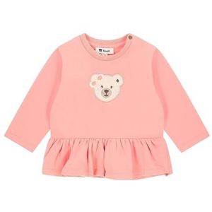 Steiff Sweatshirt EU maat 56 Peach Blossom, sweatshirt met lange mouwen voor kinderen, pullover met lange mouwen, babybovendeel, ideaal basic shirt, comfortabel en zacht, wasmachinebestendig, peach