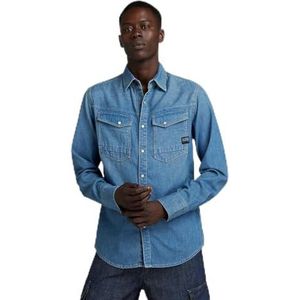 Slim Denim Shirt, Blauw (Faded Cricket Blue D23616-d252-d891), L