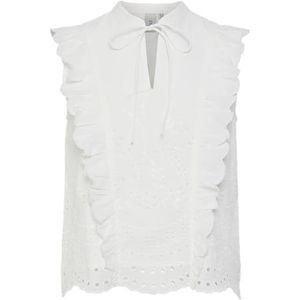 Yas - Luma - Mouwloze Blouse - Peplum Top - Ronde Hals - Biologisch Katoen