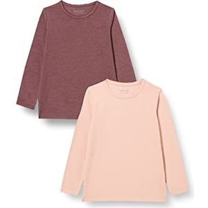 MINYMO Unisex Kids Basic 35-T LS (2-pack) Shirt, Misty Rose, 92, Misty Rose, 92 cm