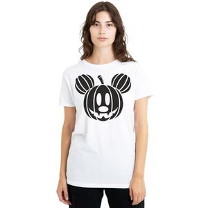 Mickey Mouse Pumpkin Head dames T-shirt, wit, medium, Wit, M