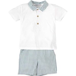 BABIDU Kinderset met wit T-shirt en bijpassende shorts, uniseks, baby, Uniek, 12 Maanden