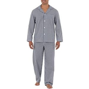 Fruit of The Loom Heren Lange Mouwen Broadcloth Pajama Set, Donkerblauw, M