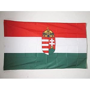 Vlag Koninkrijk Hongarije 1920-1946 90x60cm - Koninklijke Hongaarse Vlag 60 x 90 cm Hoes voor vlaggenmast - AZ FLAG