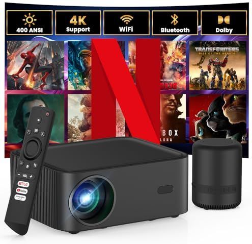 HOPVISION Mini Beamer - Draagbaar - Full HD 1080P - Wifi - Bluetooth