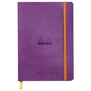 Rhodia 117750C Goalbook Notitieboek, A5, 14,8 x 21 cm, dot, praktisch en trendy, met zacht deksel, 90 g, ivoorkleurig papier, 120 vellen, elastiek, bladwijzers, 1 stuk, paars