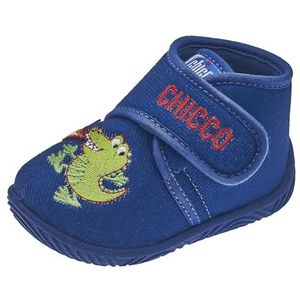 Chicco Pantoffels voor huis en kleuterschool met klittenbandsluiting, kinderen en jongeren, Blauw 5, 18 EU