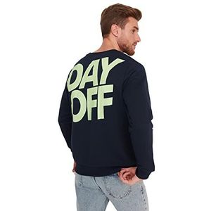 TRENDYOL MAN Sweatshirt - Grijs - Regular, marineblauw, L