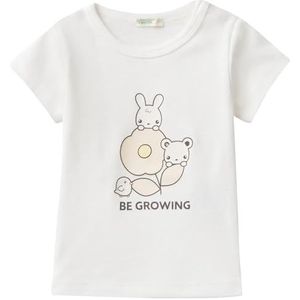United Colors of Benetton T-shirt voor meisjes, melkwit 074, 50 cm