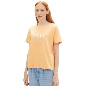 TOM TAILOR Denim T-shirt voor dames, 29518 - Sunrise Abrikoos, XL