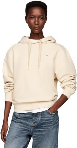Tommy Hilfiger - Reg Flag on Chest - Damestrui met Capuchon - Beige