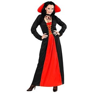 Widmann 00422 Victoriaanse vampierkostuum voor volwassenen, jurk met opstaande kraag, maat M, rood