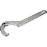 Yato YT-01673 Professionele verstelbare scharnierhaaksleutel met neus voor groefmoeren, keuze uit 15-180 mm, scharniersleutel, kegelsleutel, neussleutel, C-sleutel (80-120 mm),