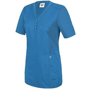 BP 1738-435-116-XS Comfort-tuniek voor vrouwen, 1/2 mouwen, piqué-inzetstukken en armliftsysteem, 180,00 g/m² stofmix, azuurblauw, XS