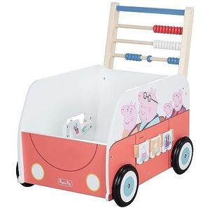 roba Peppa Pig Bully Duwwagen voor Kinderen - Loopwagen/Poppenwagen van Hout met Speelfuncties - Loopondersteuning voor Meisjes & Jongens - Vanaf 12 Maanden
