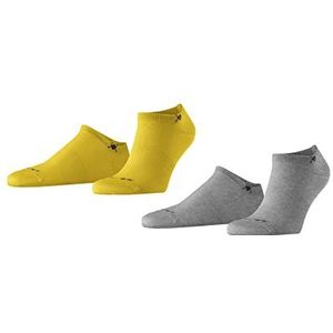 Burlington Heren Korte sokken Everyday 2-Pack M SN Katoen Kort eenkleurig Multipack 2 Paar, Geel (Yellow 1140), 40-46