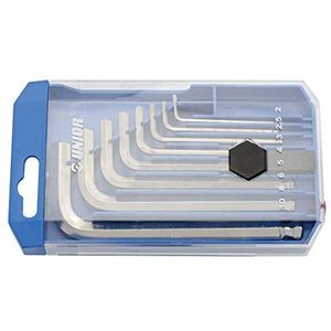 Unior 220/3SPB1 Pennensleutel met kogelkop voor binnenzeskantschroeven, set in kunststof cassette