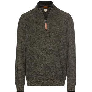 camel active Fijn gebreide trui van katoenmix, donkergroen, S