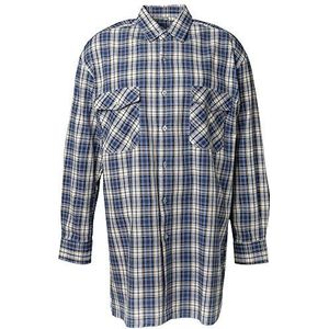 Planam Flanellen overhemd ""2001"" maat 47/48, 3XL, blauw geruit, 450047