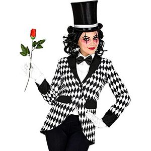 Widmann 48282 Harlekijn Kostuum voor dames, clown, circus, carnaval, themafeest, meerkleurig, M