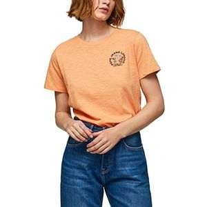 Pepe Jeans Dames Onix T-shirt, Oranje (Perzik), XS