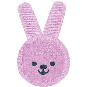 Mam Rabbit bijtring, handschoen voor orale hygiëne, ook voor tanden, microvezel, 0 maanden, roze