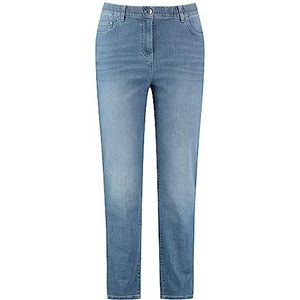 Samoon Betty 5-pocket jeans voor dames, effen, washed-out-effect, normale lengte, Bleached Blue Denim, 56 NL