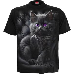 Spiral Cattitude T-shirt zwart L