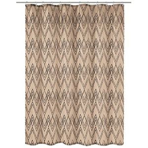 Kleine Wolke Douchegordijn Zag Cotti, Kleur: Taupe, Materiaal: 65% polyester / 35% katoen, grootte: 180x200 cm