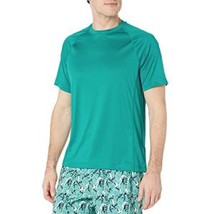 Amazon Essentials Men's Sneldrogend zwemshirt met korte mouwen (UPF 50), Blauwgroen, M