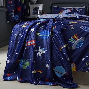 Catherine Lansfield Lost In Space Cosy Fleece Deken 130x170cm Blauw