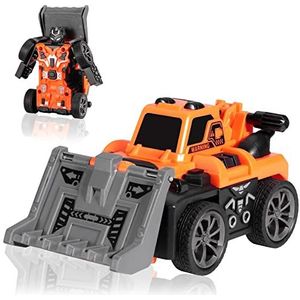 Oderra Speelgoedauto, 2-in-1 transformerende robot auto speelgoed, kleine auto voor jongens van 3 tot 14 jaar (oranje)