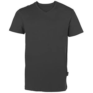 HRM Heren Luxe V-Hals T-shirt, Donkergrijs, Maat M I Premium Heren T-shirt Gemaakt van 100% Biologisch Katoen I Basic T-shirt Wasbaar tot 60°C I Hoogwaardige & Duurzame Herenkleding