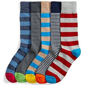 Goodthreads Heren Sokken, Multicolor (diverse strepen), Large (Fabrikant maat: 8-12 Taglia Produttore 12)