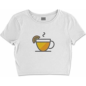 Bona Basics, Digitale print, basic T-shirt voor dames, 100% katoen, wit, casual, bovenstuk voor dames, maat: S, Wit, S courte