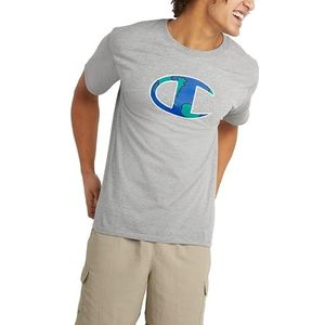 Champion Heren Klassiek groot C-logo T-shirt, Oxford Gray-586dfa, klein