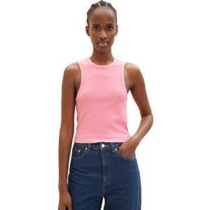 TOM TAILOR Denim Cropped Basic Top voor dames, 31685 - Fresh Pink, L/XL