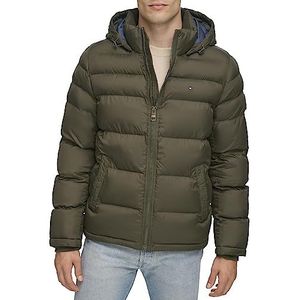Tommy Hilfiger heren Down Alternatieve bovenkleding jas Klassieke Puffer Jas met capuchon, Olijf, B077TWL2SB