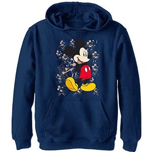 Disney Mickey Mouse Many Mickeys Background Boys Hoodie, Heather Navy, S